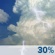 Saturday: A 30 percent chance of showers and thunderstorms. Partly sunny, with a high near 81. Saturday: A 30 percent chance of showers and thunderstorms. Partly sunny, with a high near 81.