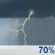 Thursday: Showers and thunderstorms likely. Cloudy, with a high near 66. Southwest wind 5 to 10 mph. Chance of precipitation is 70%. Thursday: Showers and thunderstorms likely. Cloudy, with a high near 66. Southwest wind 5 to 10 mph. Chance of precipitation is 70%.